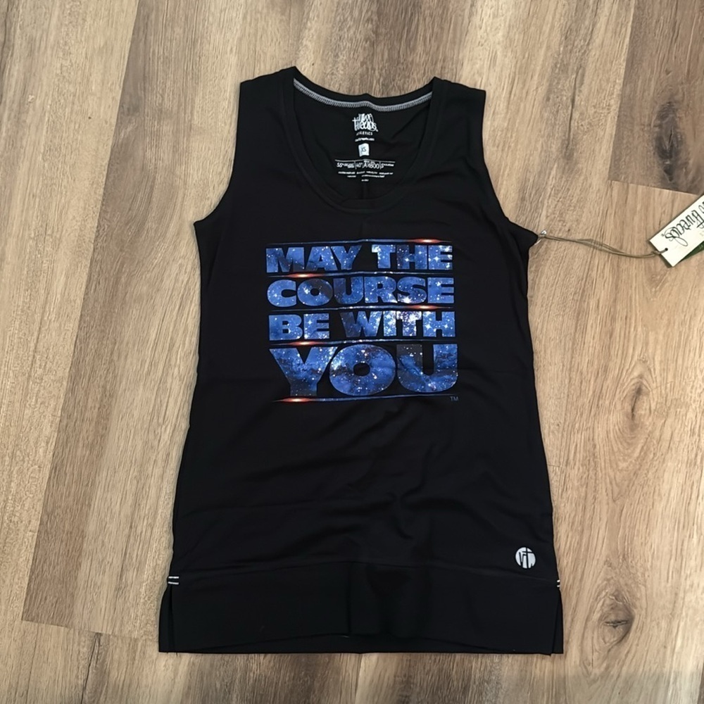 NWT Raw Threads Star Wars May The Course Be With You Running Tank Black XS